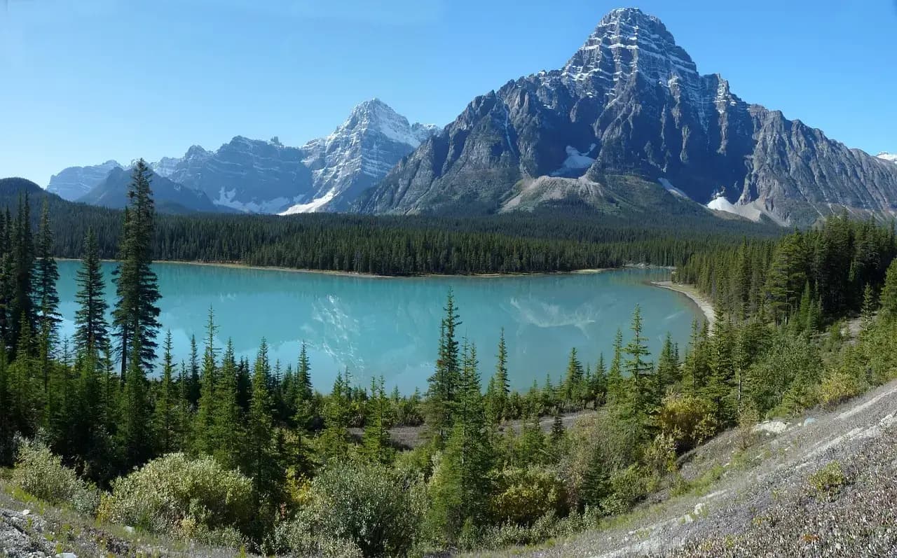Lake with mountains in Banff National Park