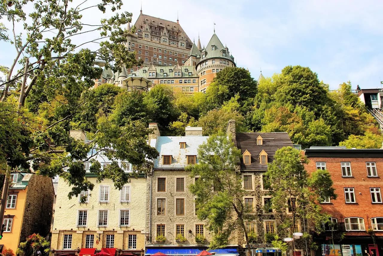 Chateau Frontenac and old Quebec city streets