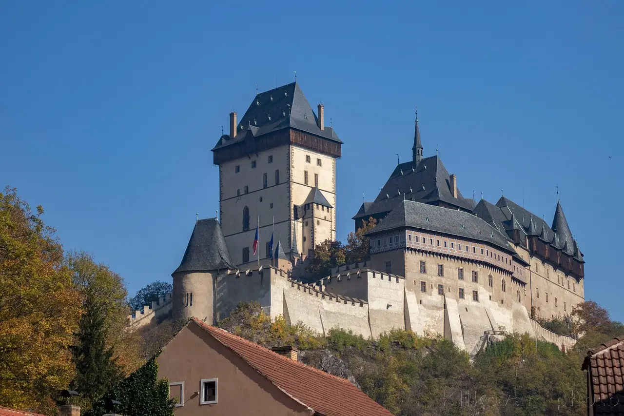 Karlstejn Castle on a hill