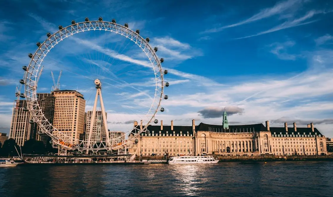 London Eye Ferris wheel on the South Bank of the River Thames